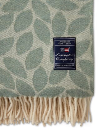 Leaves Recycled Wool Jacquard ullpledd 130 x 170 cm - Grønn - Lexington
