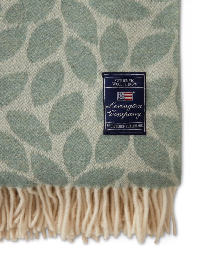 Leaves Recycled Wool Jacquard ullpledd 130 x 170 cm - Grønn - Lexington