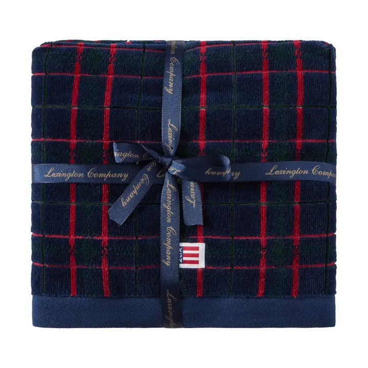 Lexington checked håndkle 2-pakning - Navy-green, 50x70 cm - Lexington