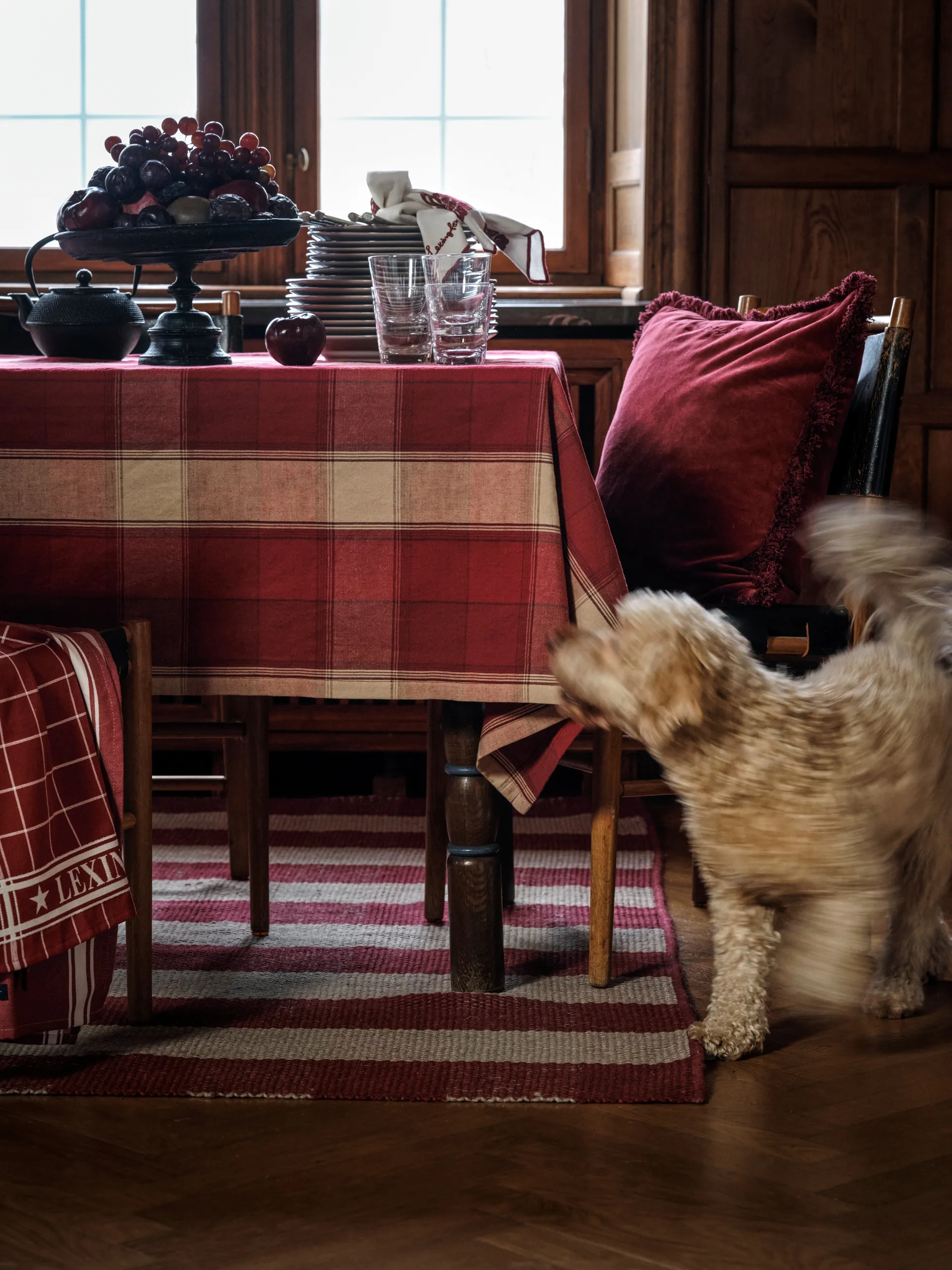 Lexington Checked kjøkkenhåndkle 50x70 cm, Rød-hvit Lexington