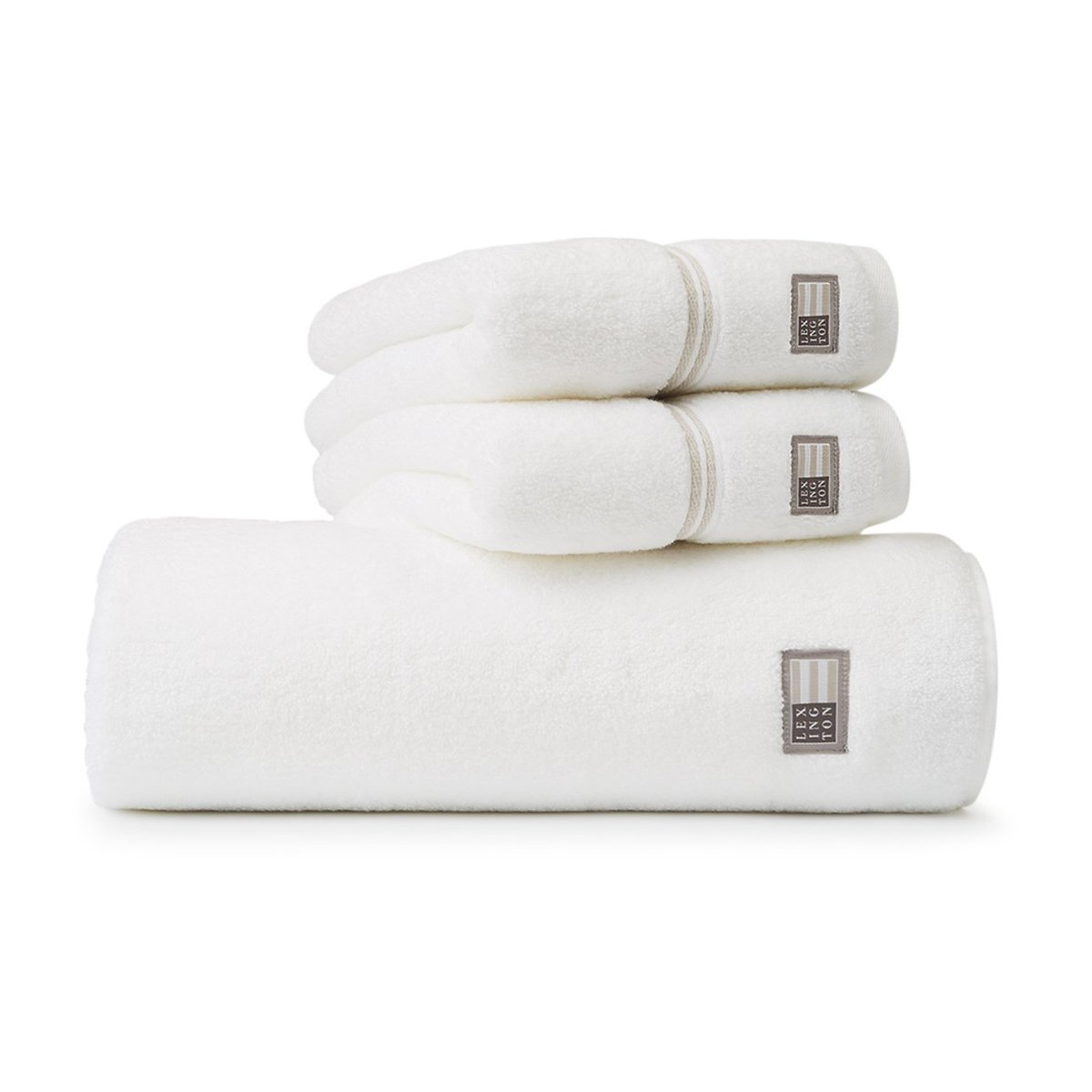 Hotel håndkle 50 x 70 cm Hvit-beige