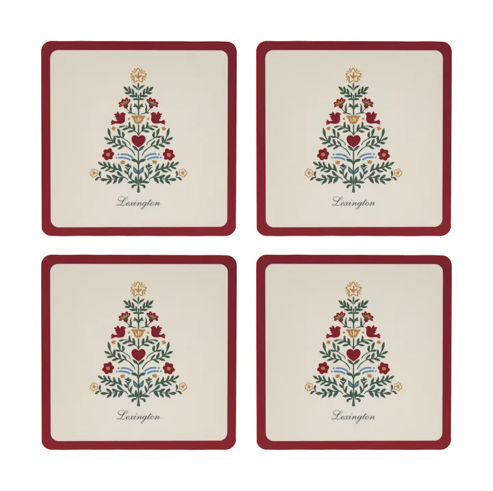 Lexington laminerte glassunderlag - Red-light beige, 9x9 cm, 4-pakning - Lexington