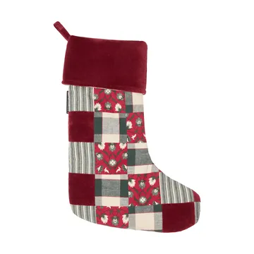 Lexington patchwork julestrømpe - Red-multi, 45 cm - Lexington