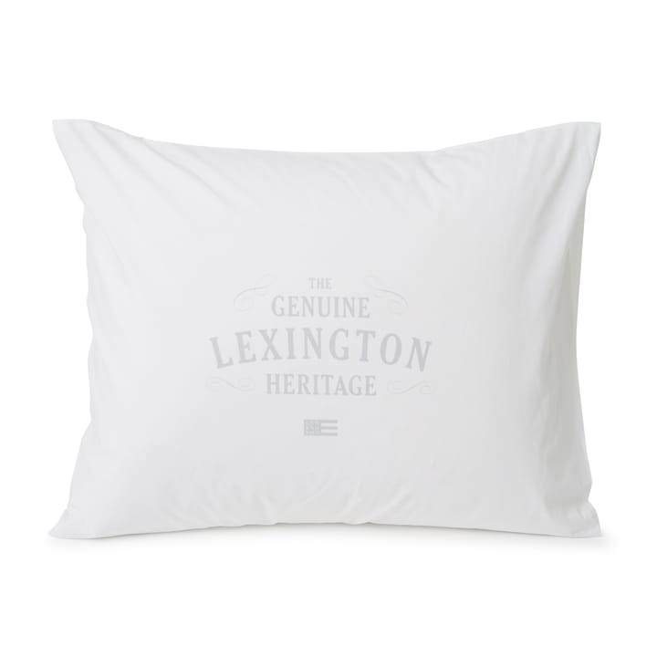 Lexington Printed Cotton Poplin putetrekk 50x60 cm - Hvit-lysegrå - Lexington