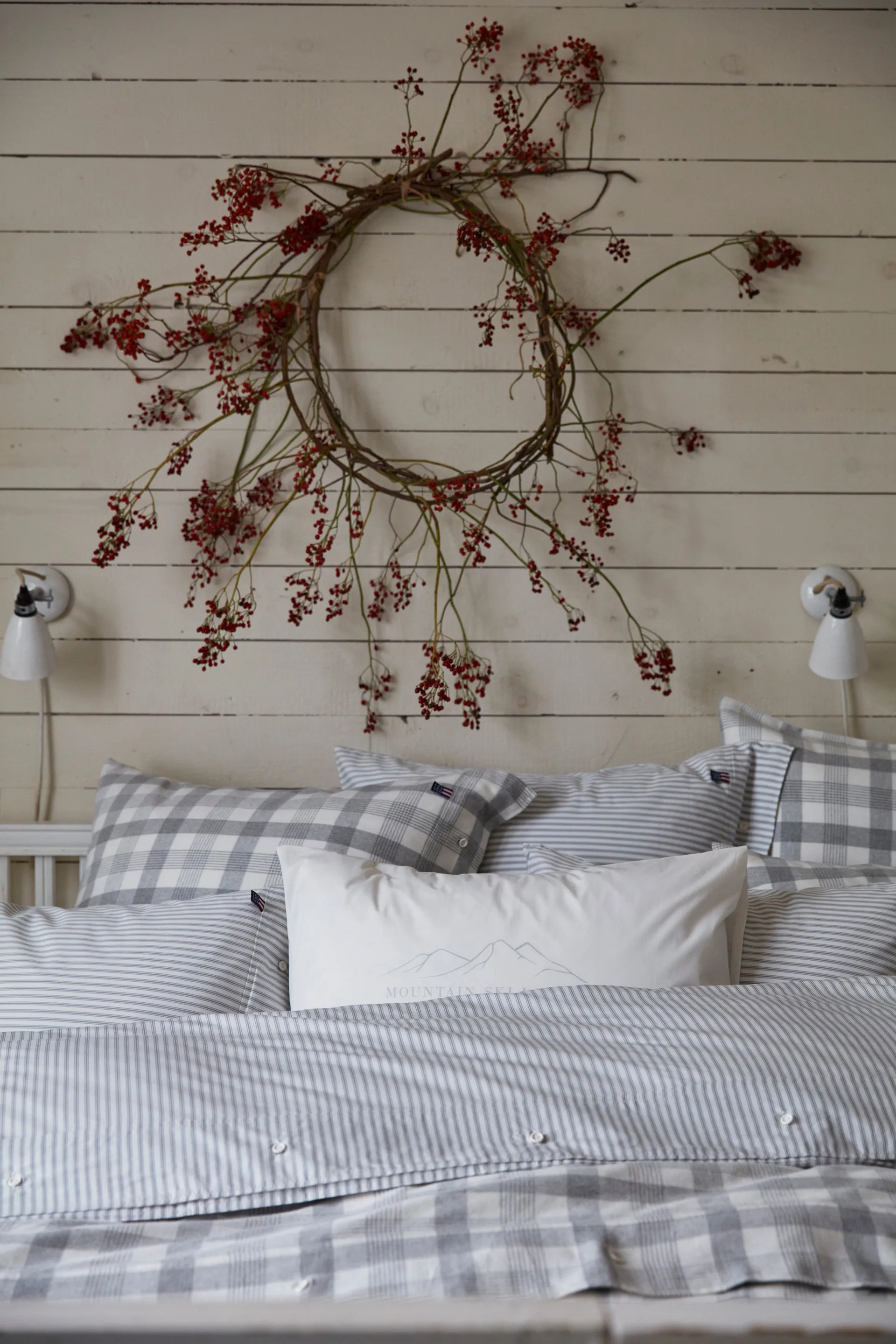 Lexington Printed Cotton Poplin putetrekk 50x60 cm, White-light gray Lexington