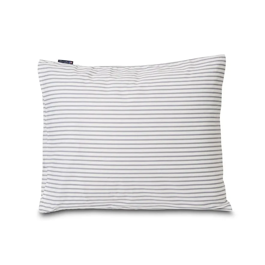 Lexington Striped putetrekk tencel 50x60 cm, White-steel blue Lexington
