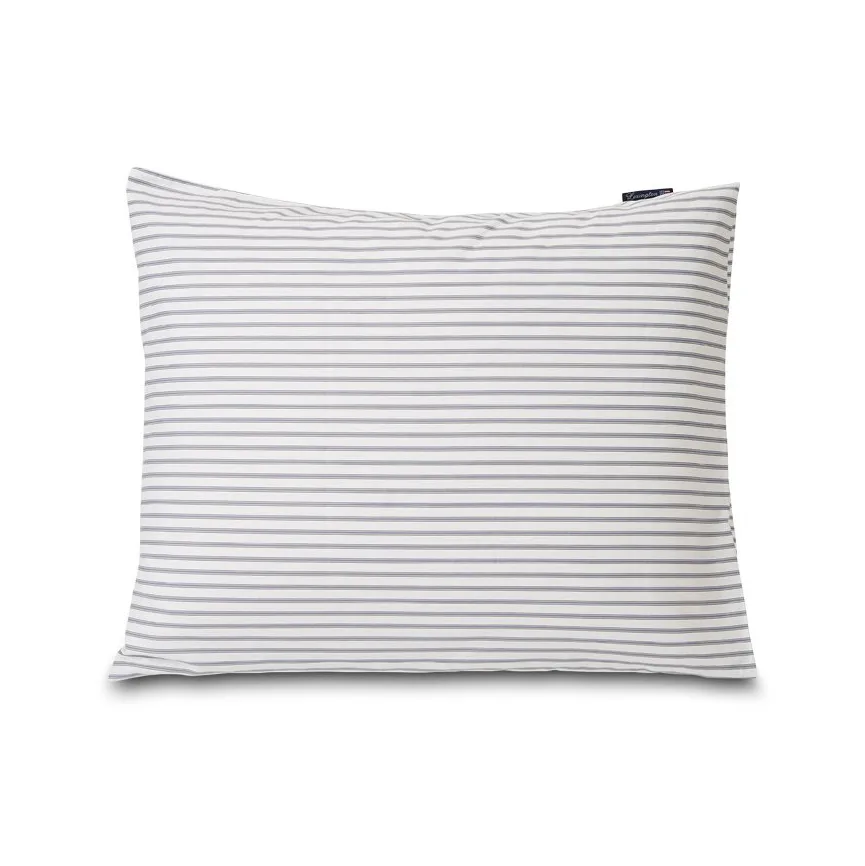 Lexington Striped putetrekk tencel 50x60 cm, White-steel blue Lexington