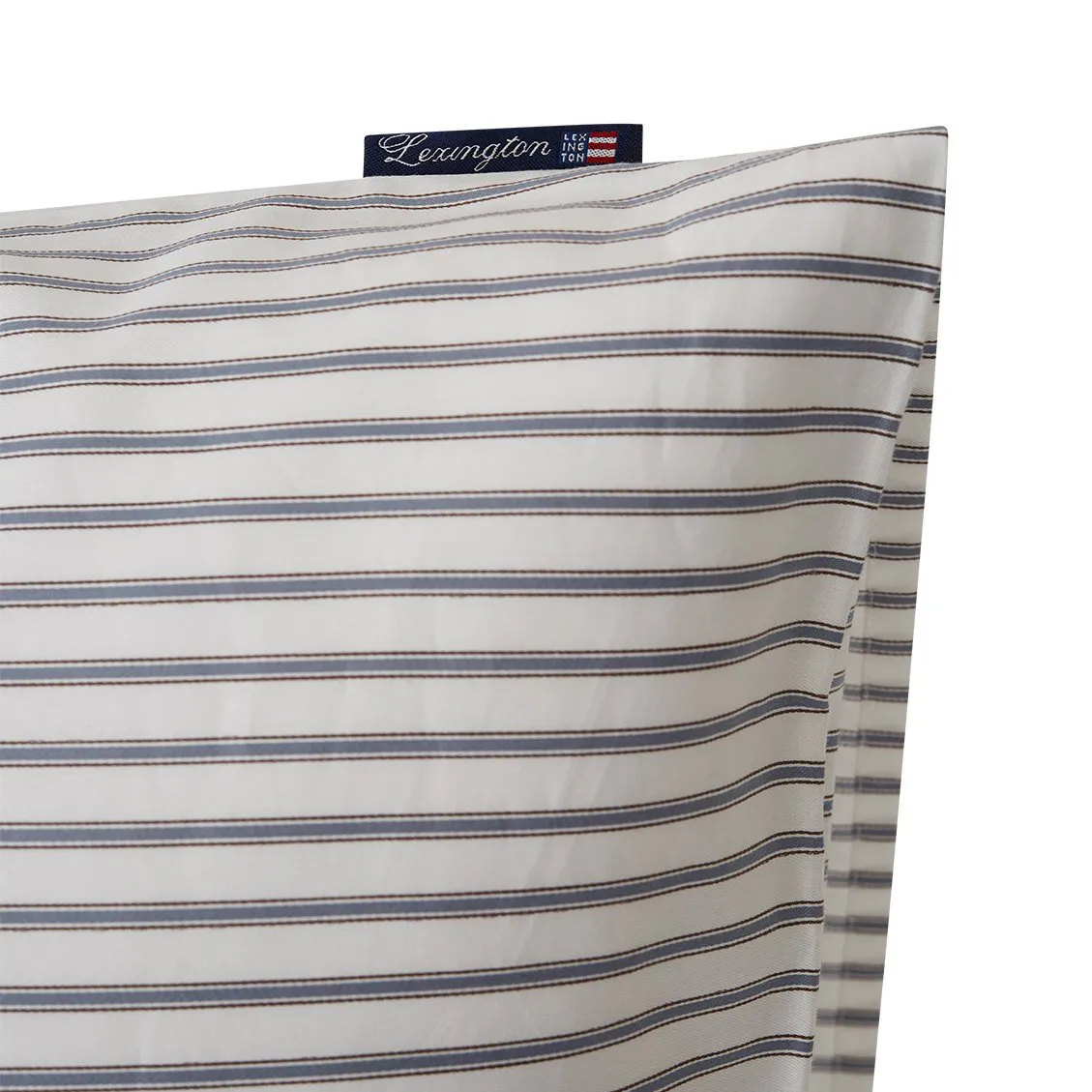 Lexington Striped putetrekk tencel 50x60 cm, White-steel blue Lexington