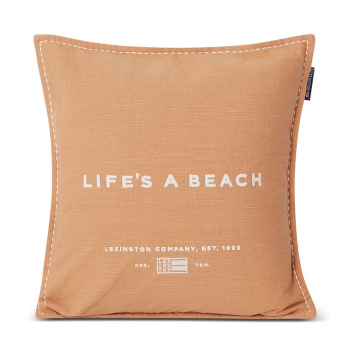 Life's A Beach Embroidered putetrekk 50 x 50 cm - Beige-hvit - Lexington