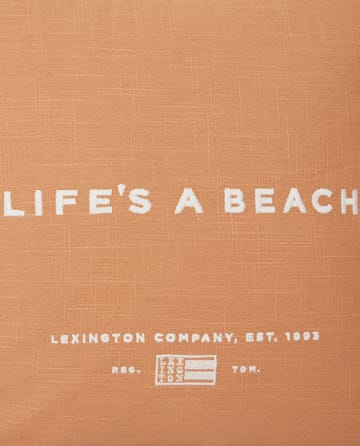 Life's A Beach Embroidered putetrekk 50 x 50 cm - Beige-hvit - Lexington