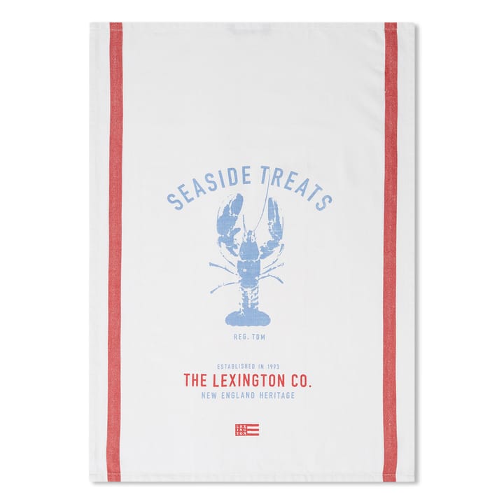 Lobster Twill kjøkkenhåndkle 50x70 cm - White-red-blue - Lexington