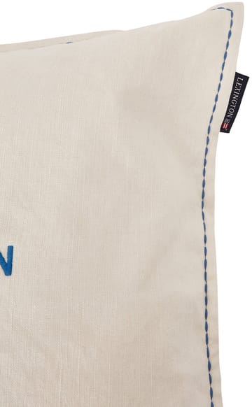 Logo Embroidered Linen/cotton putetrekk 50x50 cm - White - Lexington