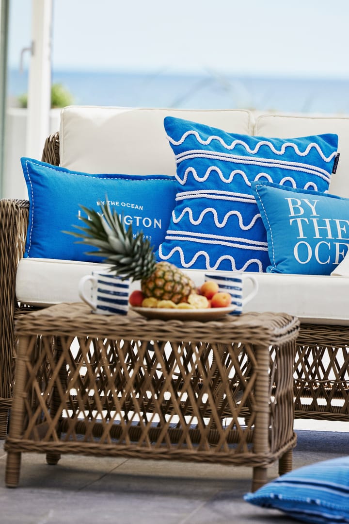 Logo Emroidered Linen/Cotton pute 30x50cm, Blue Lexington