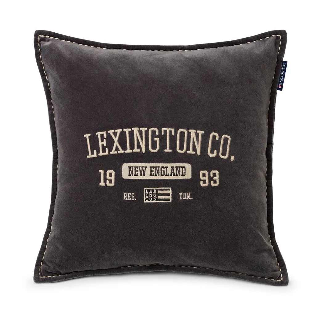 Logo Message Velvet kuddfodral 50x50 cm, Gray Lexington