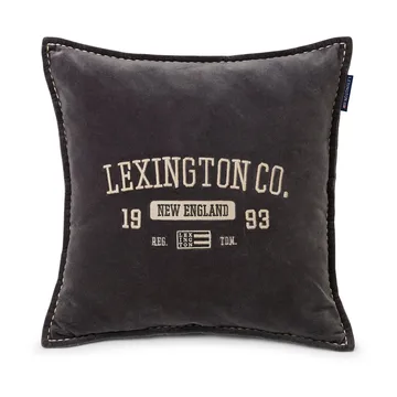 Logo Message Velvet kuddfodral 50x50 cm - Gray - Lexington