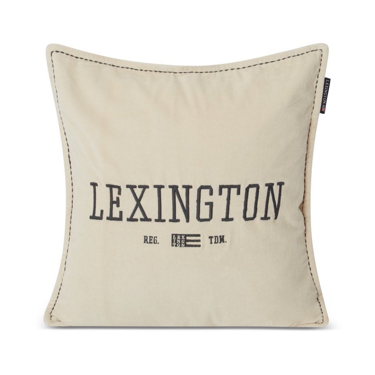 Bilde av Lexington Logo Message Velvet kuddfodral 50x50 cm Light beige