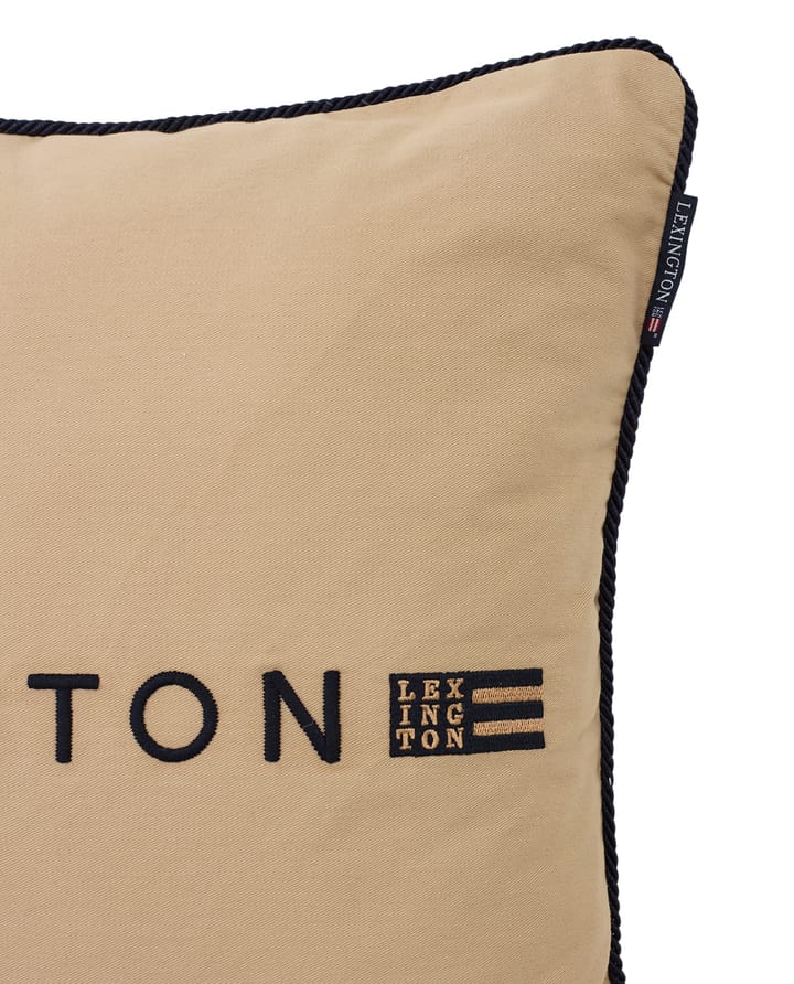 Logo Organic Cotton Twill putevar 50 x 50 cm - Beige-dark blue - Lexington