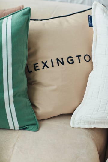Logo Organic Cotton Twill putevar 50 x 50 cm - Beige-dark blue - Lexington