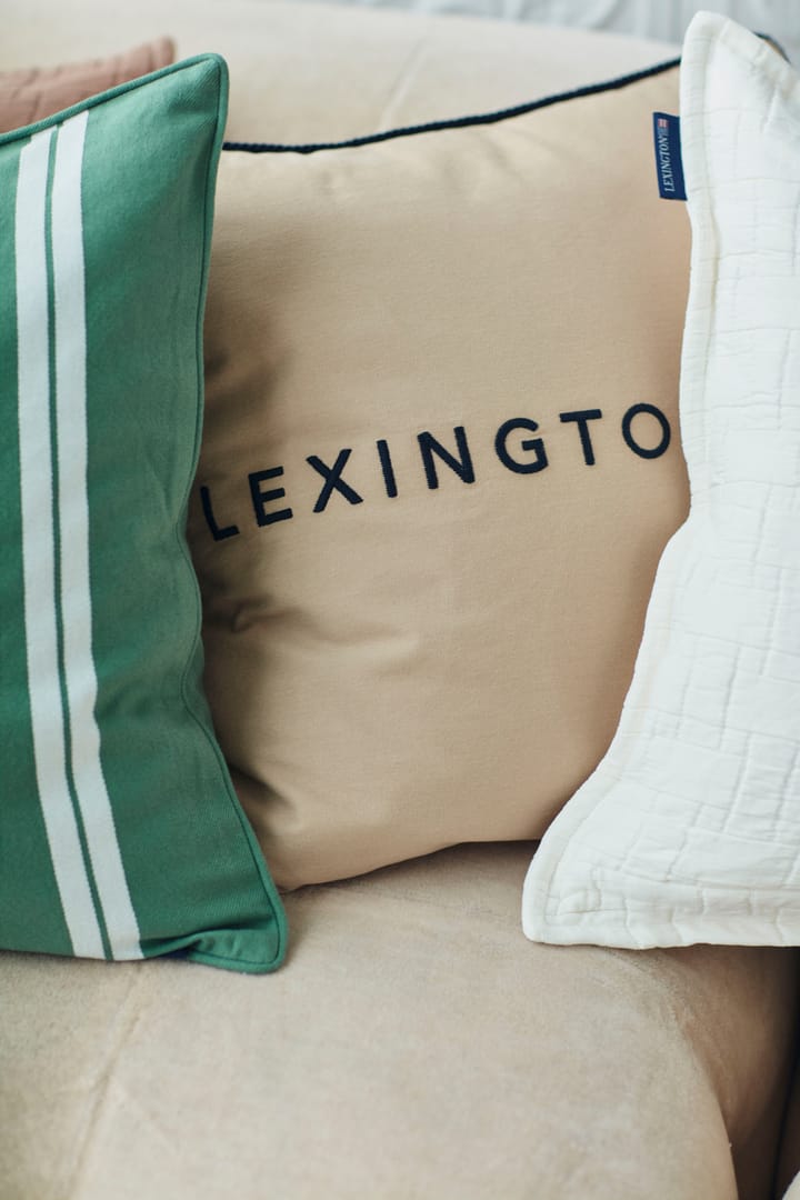 Logo Organic Cotton Twill putevar 50 x 50 cm - Beige-dark blue - Lexington