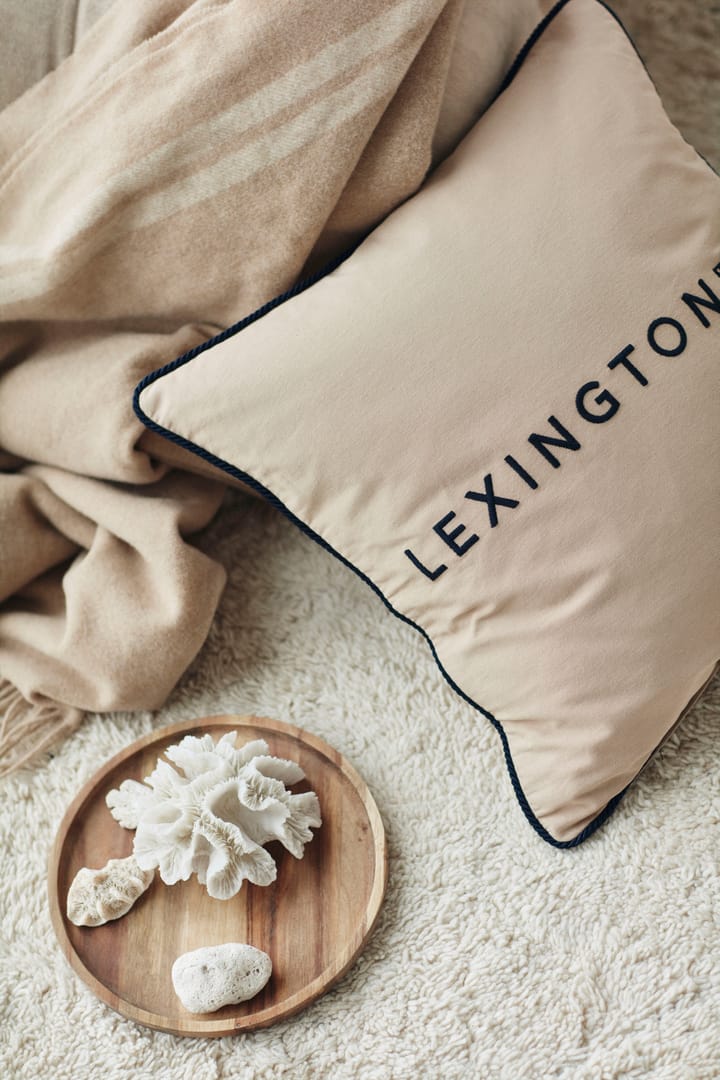 Logo Organic Cotton Twill putevar 50 x 50 cm - Beige-dark blue - Lexington