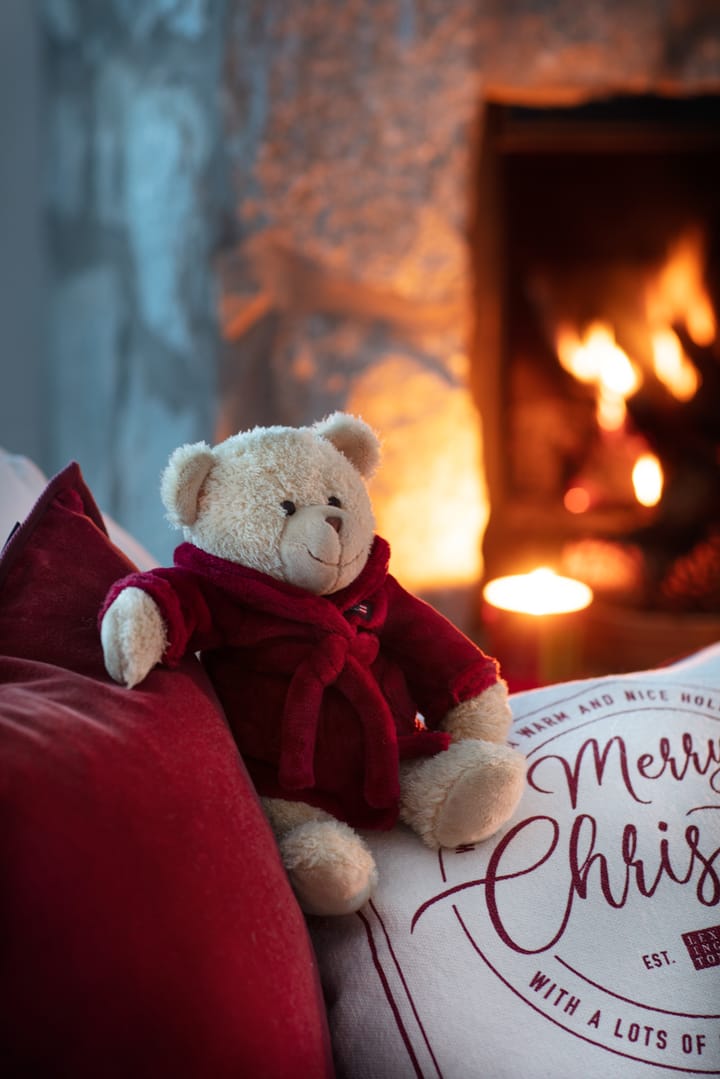Merry Christmas Cotton Canvas putetrekk 50x50 cm, Offwhite-rød Lexington