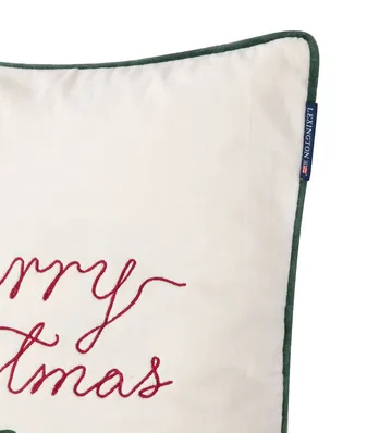 Merry Christmas Cotton Velvet putetrekk 50 x 50 cm - Off white-red - Lexington