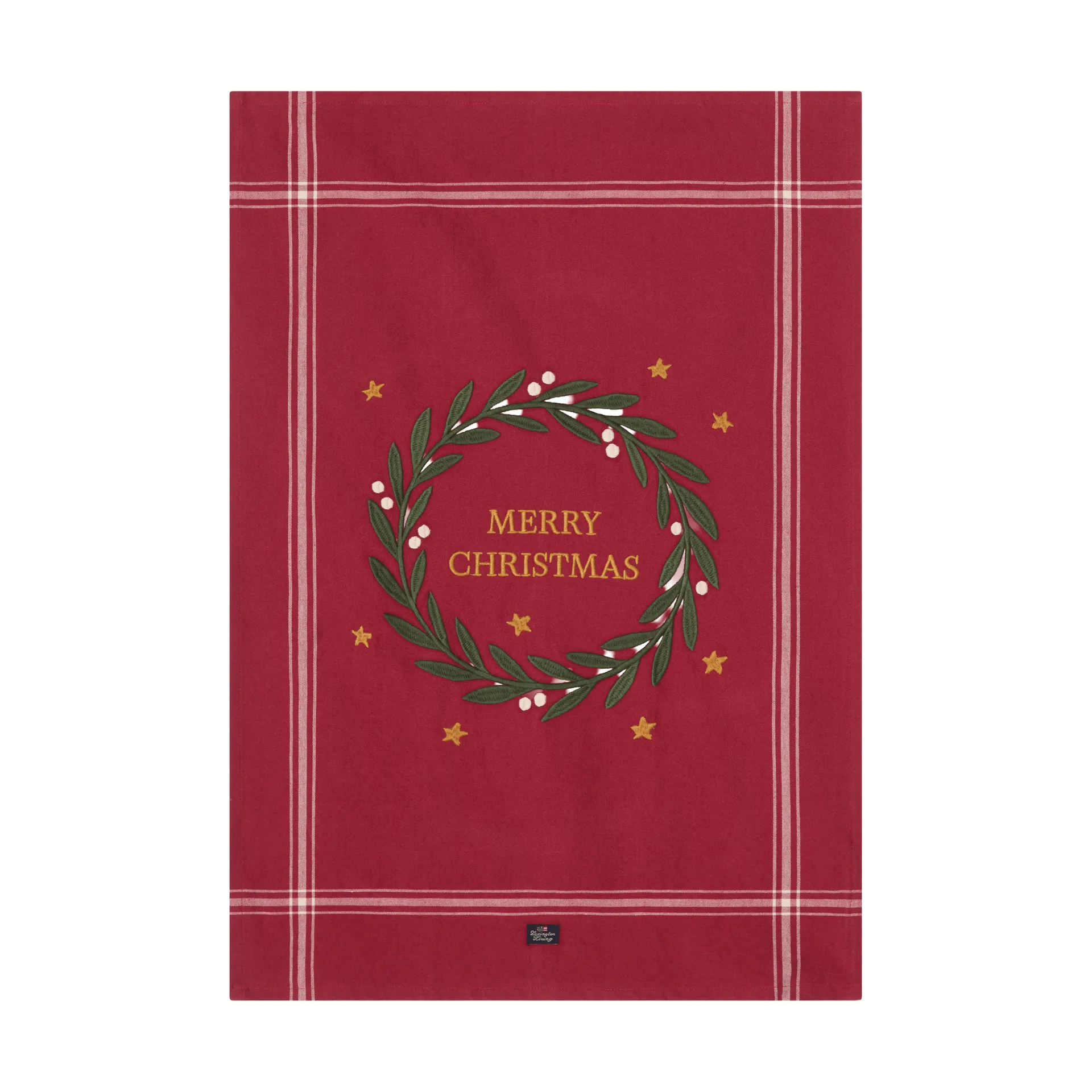 Merry Christmas Org Cotton kjøkkenhåndkle 50 x 70 cm, Red-Light beige Lexington