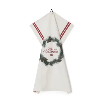 Merry Christmas Org Cotton kjøkkenhåndkle 50 x 70 cm - White-red-green - Lexington