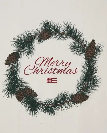 Merry Christmas Org Cotton kjøkkenhåndkle 50 x 70 cm - White-red-green - Lexington