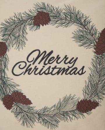Merry Christmas Wool Mix putetrekk 50 x 50 cm - White-green-beige - Lexington