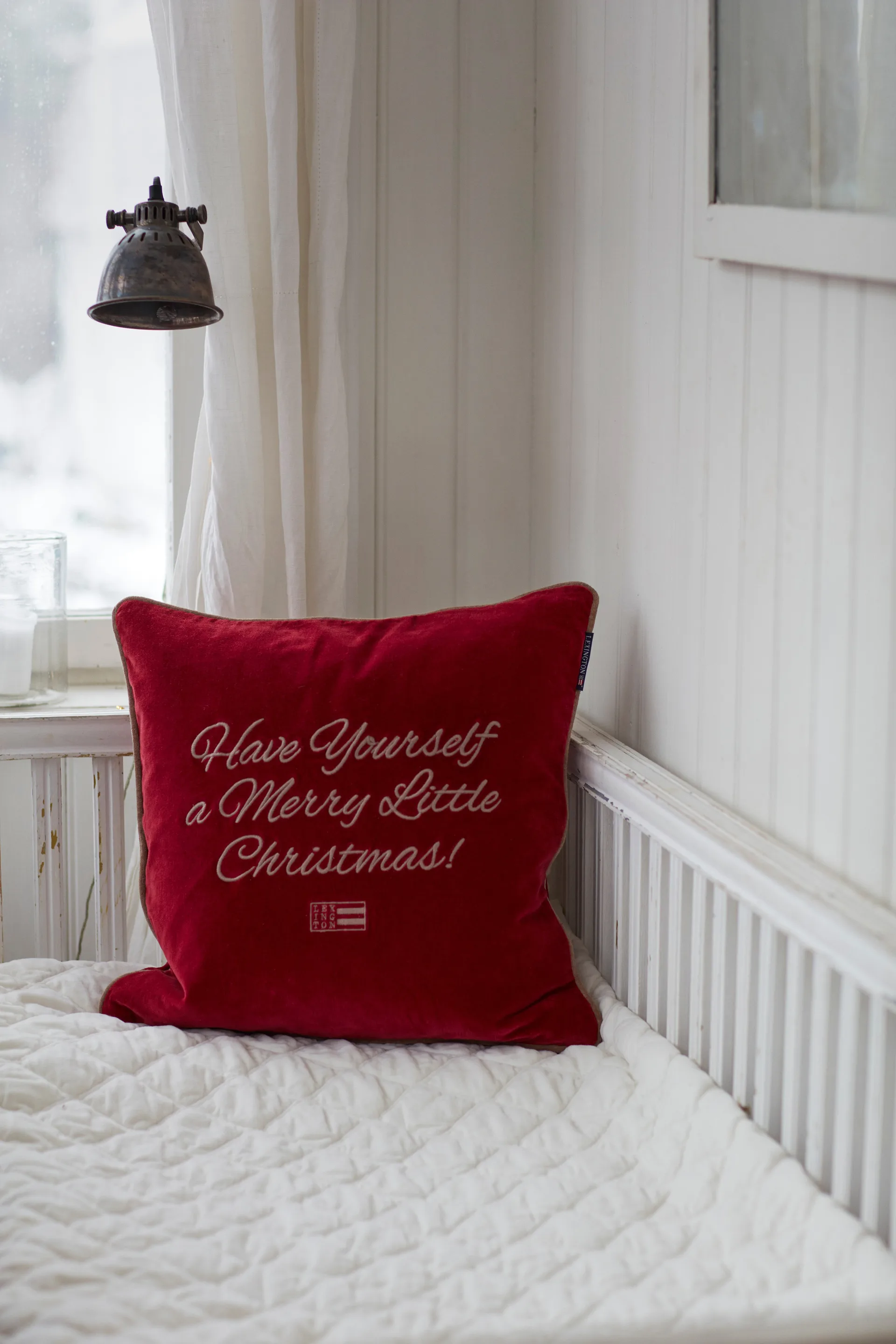 Merry Little Org Cotton Velvet putetrekk 50 x 50 cm, Red-beige Lexington