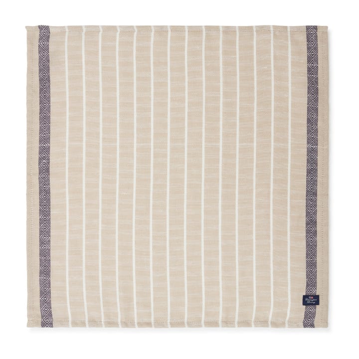 Organic Cotton Linen Jacquard serviett 50 x 50 cm - Beige-dark gray - Lexington