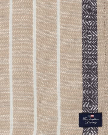Organic Cotton Linen Jacquard serviett 50 x 50 cm - Beige-dark gray - Lexington