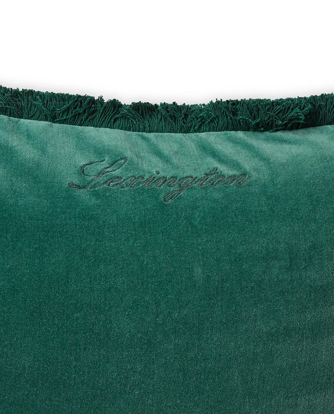 Organic Cotton Velvet Fringe putetrekk 50x50 cm, Grønn Lexington