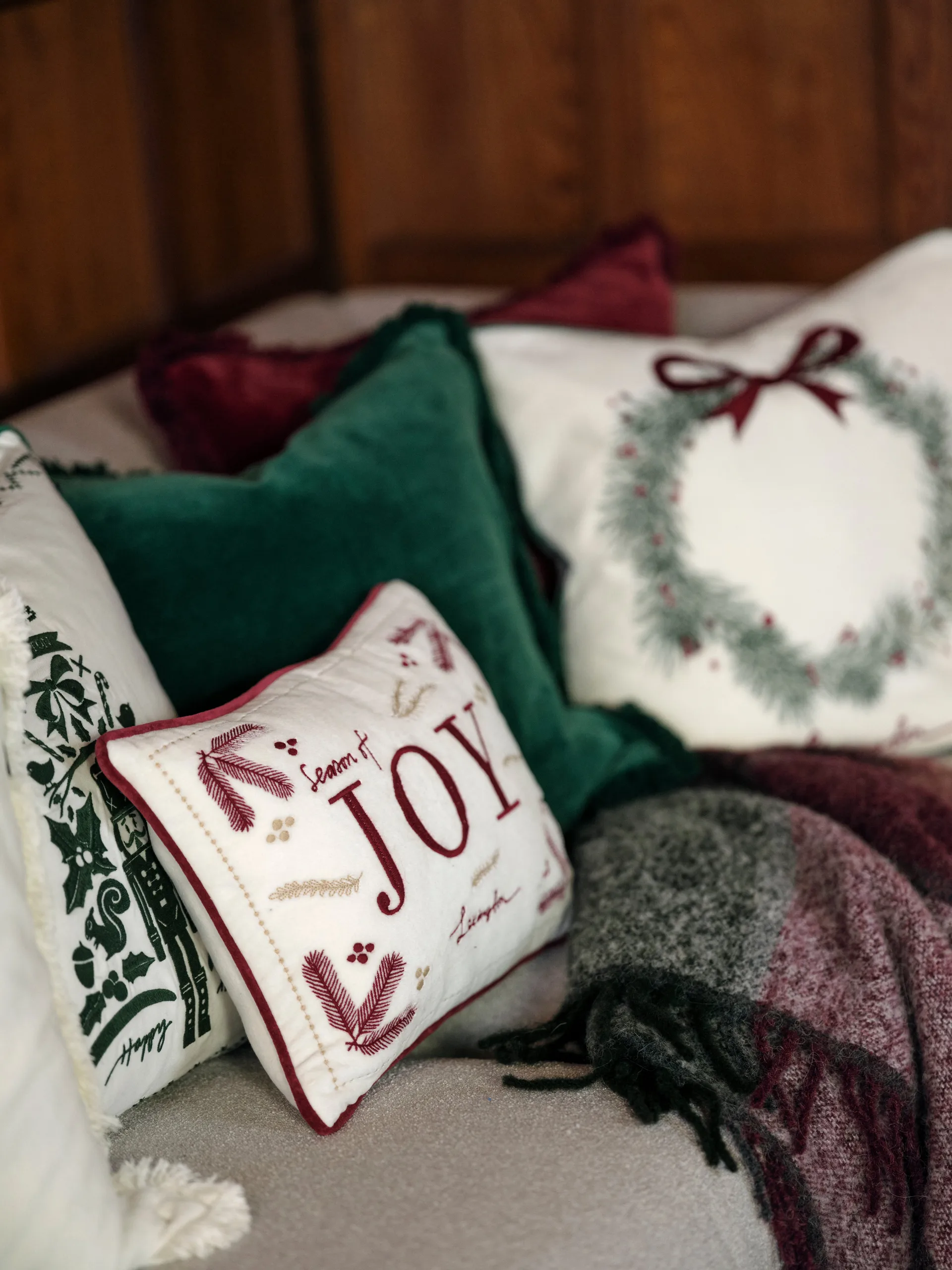 Organic Cotton Velvet Fringe putetrekk 50x50 cm, Grønn Lexington