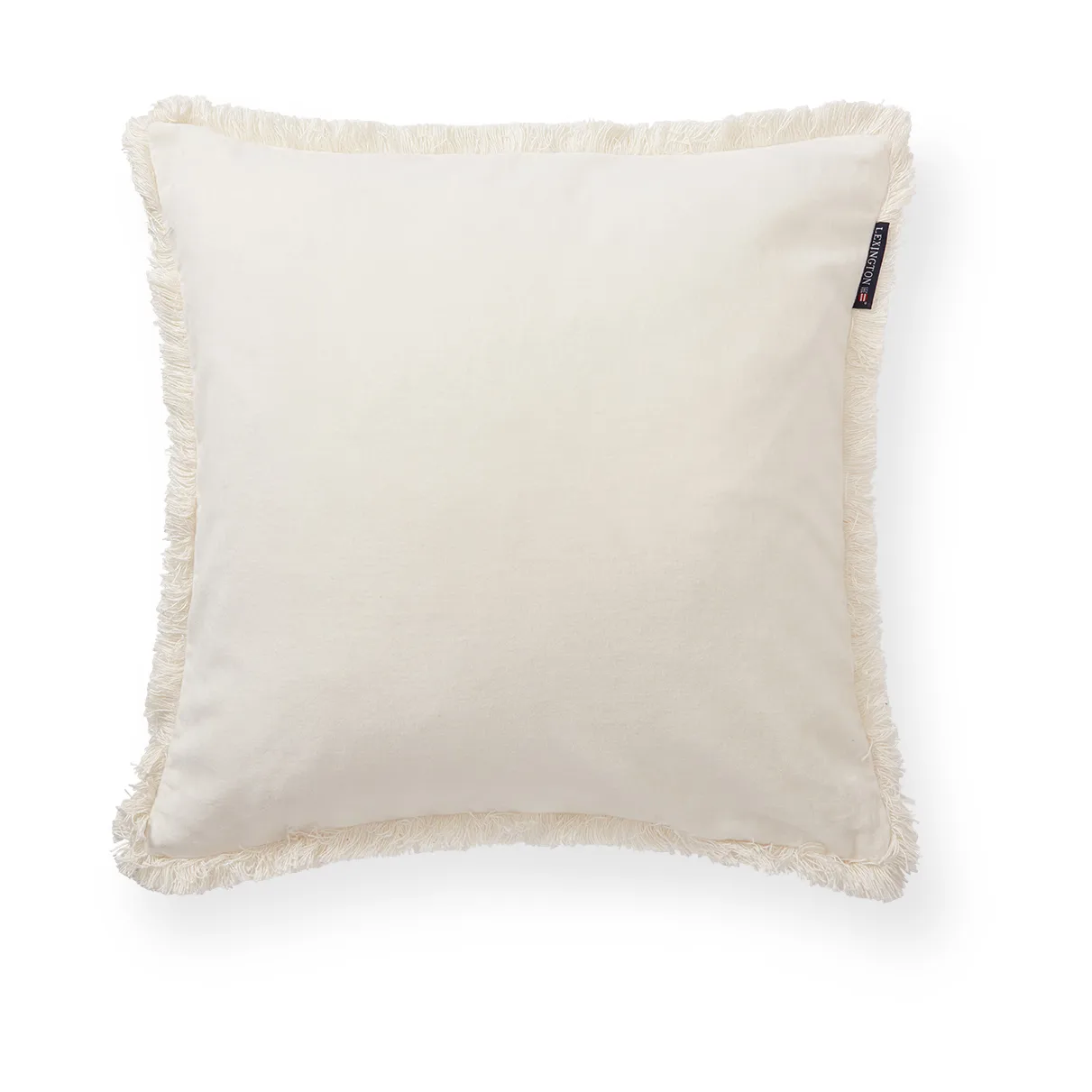 Organic Cotton Velvet Fringe putetrekk 50x50 cm, Hvit Lexington