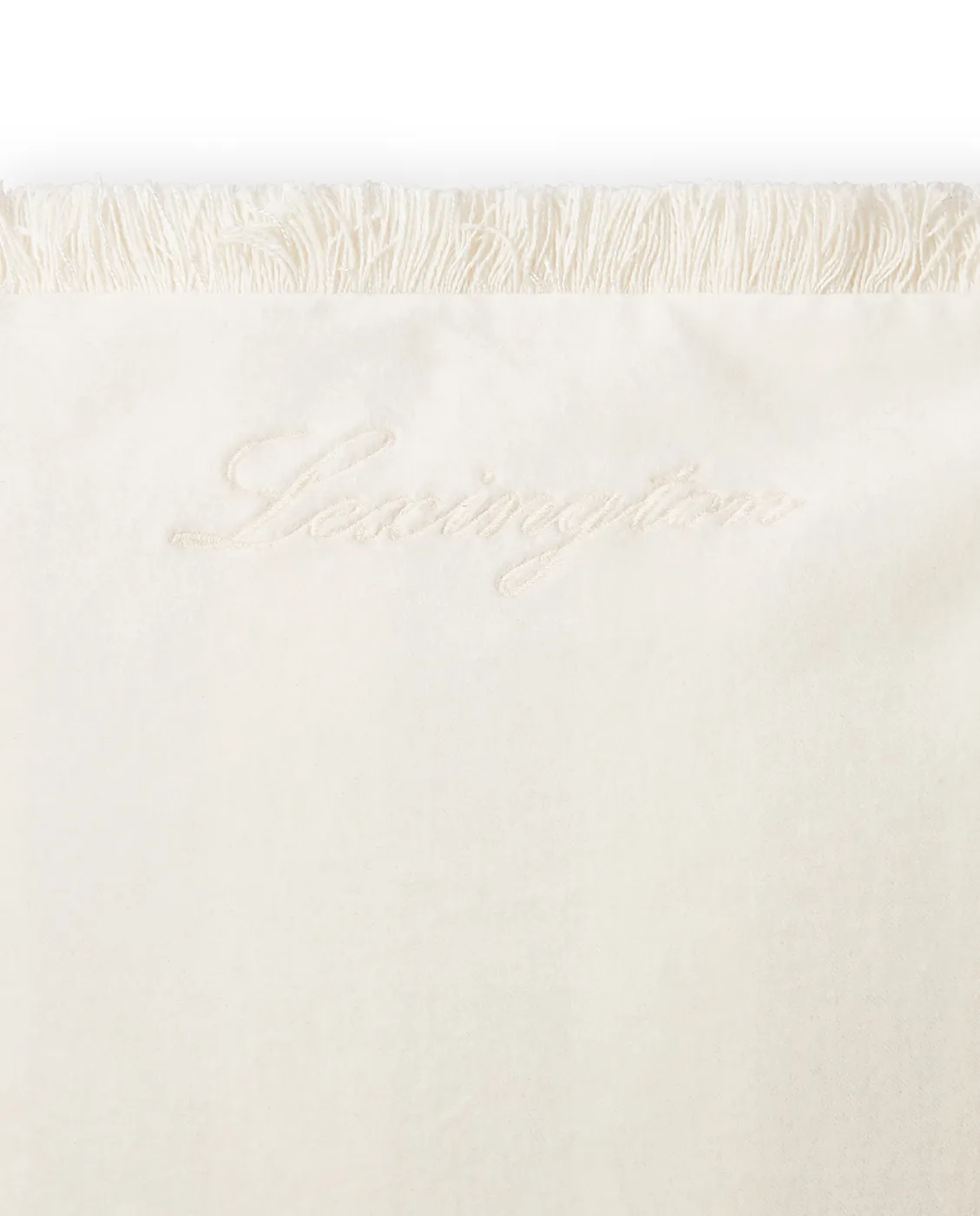 Organic Cotton Velvet Fringe putetrekk 50x50 cm, Hvit Lexington