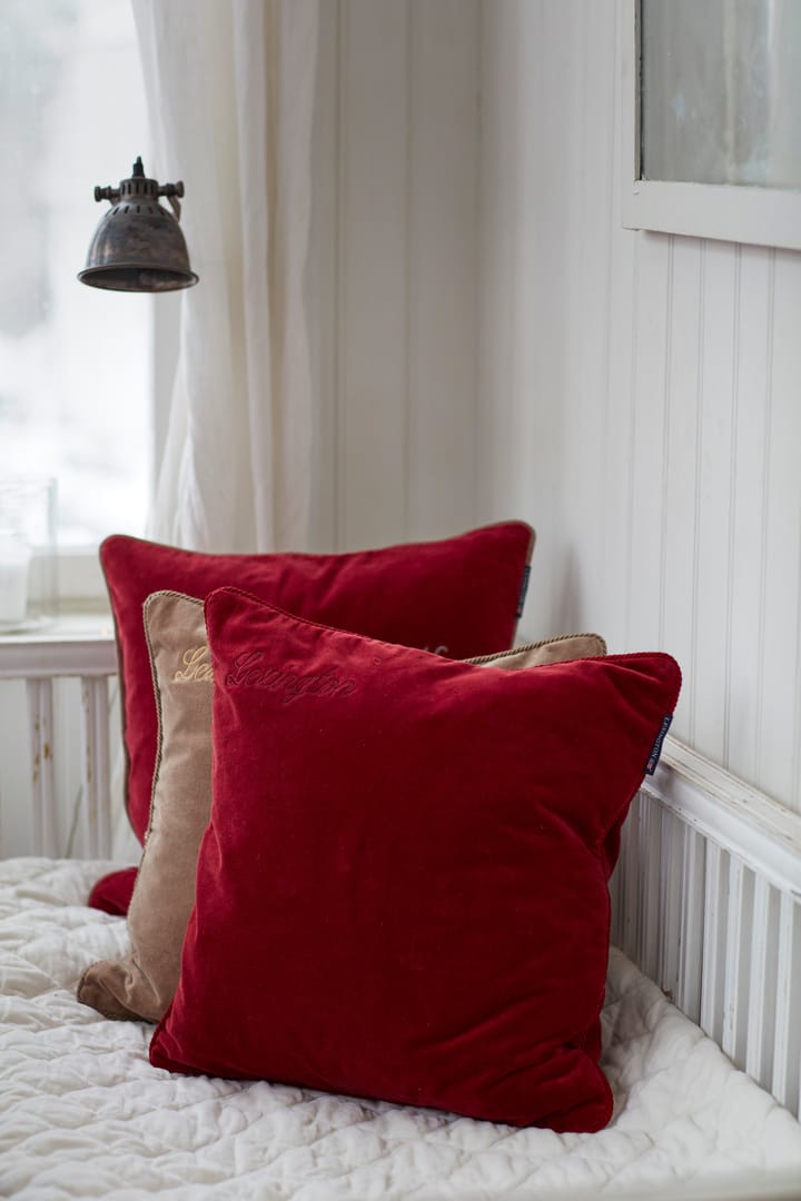 Organic Cotton Velvet putetrekk 50 x 50 cm, Red Lexington