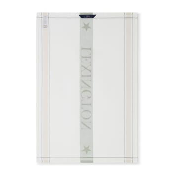 Organic Cotton Waffle Logo kjøkkenhåndkle 50 x 70 cm - White-green-beige - Lexington