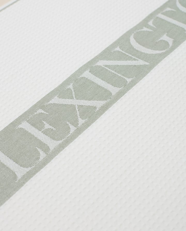 Organic Cotton Waffle Logo kjøkkenhåndkle 50 x 70 cm - White-green-beige - Lexington