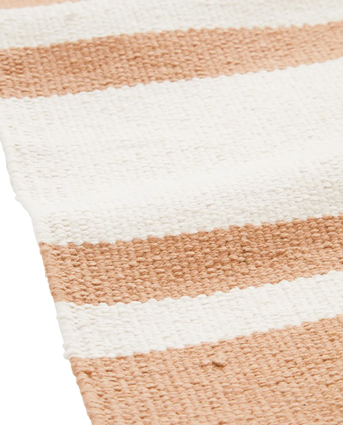 Organic Striped Cotton gangteppe 170x240 cm, Beige-white Lexington