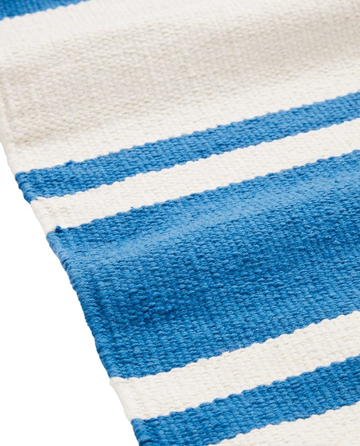 Organic Striped Cotton gangteppe 170x240 cm, Blue-white Lexington