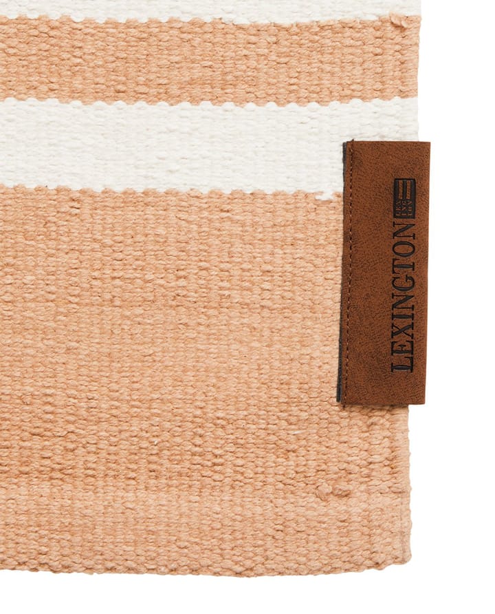 Organic Striped Cotton gangteppe 80x220 cm, Beige-white Lexington