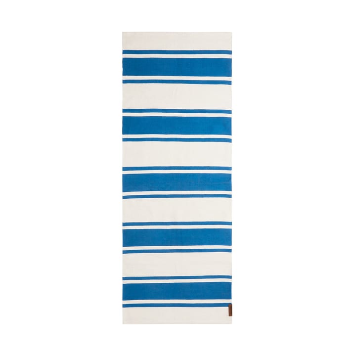 Organic Striped Cotton gangteppe 80x220 cm - Blue-white - Lexington