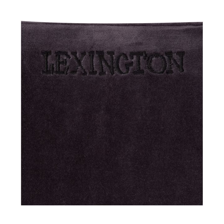 Patched Organic Cotton Velvet putetrekk 50 x 50 cm - Dark gray-light beige - Lexington