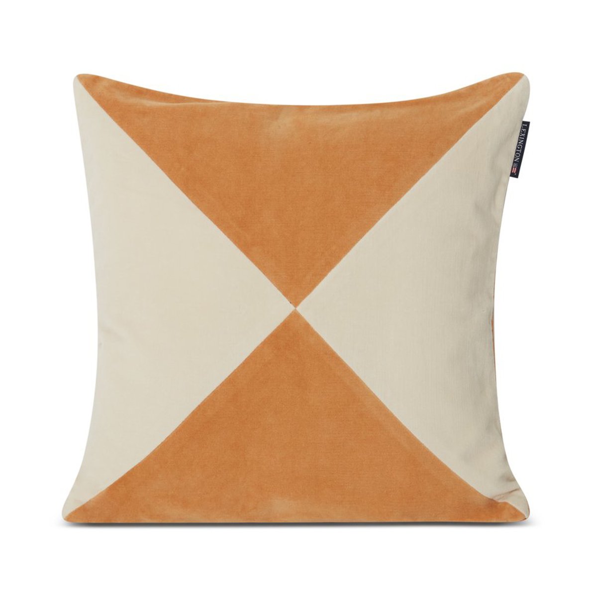 Bilde av Lexington Patched Organic Cotton Velvet putetrekk 50 x 50 cm Mustard-light beige