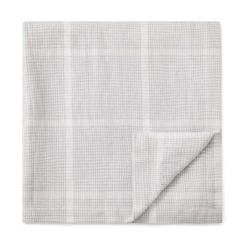 Pepita Check Cotton Linen duk 150 x 350 cm - White-light gray - Lexington