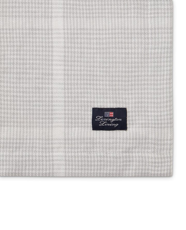 Pepita Check Cotton Linen duk 180 x 180, White-light gray Lexington