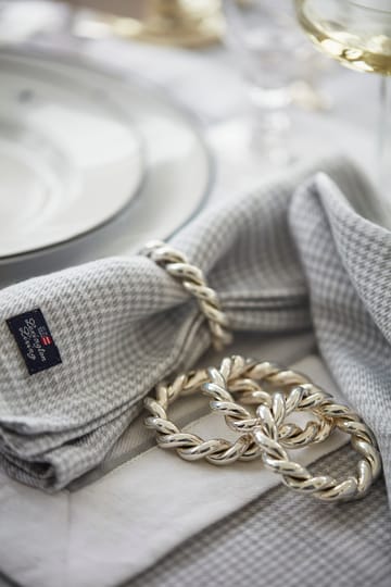 Pepita Check Cotton Linen duk 180 x 180 - White-light gray - Lexington