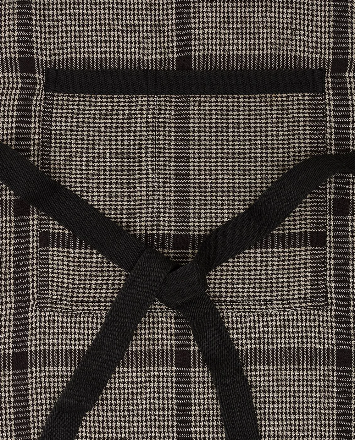 Pepita Check Cotton Linen förkläde, Dark gray-beige Lexington